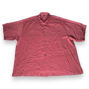 Tommy Bahama Relax Button Down 100% Silk Salmon Hawaiian Shirt Men’s Size XXL